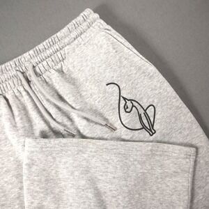 Y2K Baby Phat Cat Flare Wide Leg Logo Sweatpants Women L Gray Fleece Loungewear